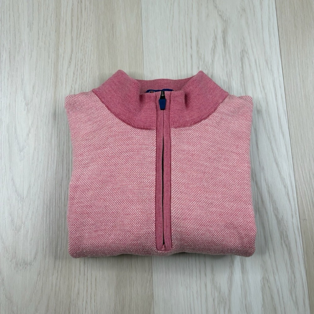 Stitch Golf Sweater 100% Italian Merino Wool Soft 1/4 Zip Pullover Mens Medium